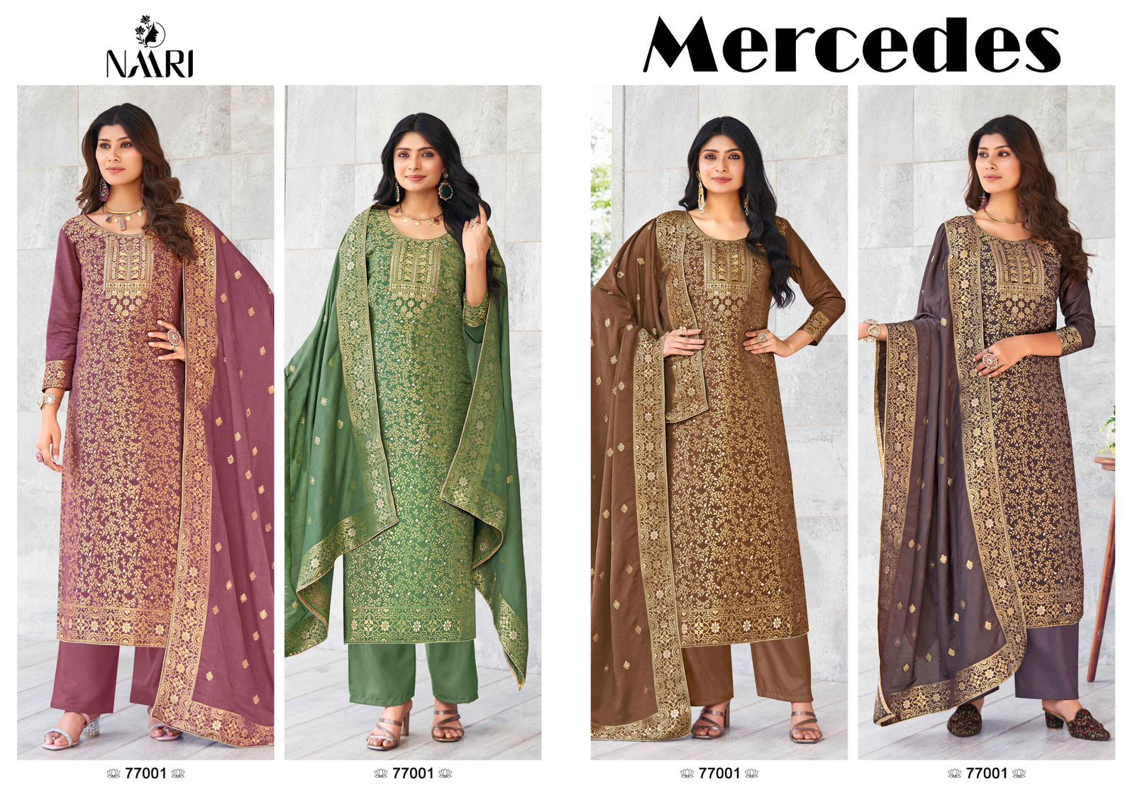 Mercedes By Naari Designer Masleen Jacquard Salwar Kameez Wholesale Clothing Suppliers In India